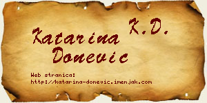 Katarina Donević vizit kartica